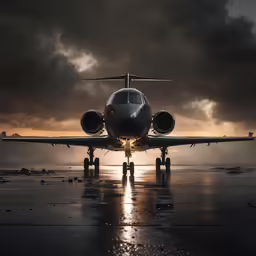 a close up image of a jet plane on a runway
