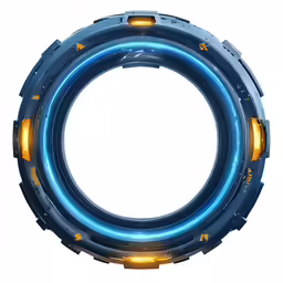an image of a circular blue neon object