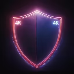 a neon red and black logo for an electronic device