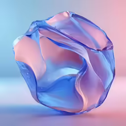 an art object that has been designed using the colors blue, pink and white