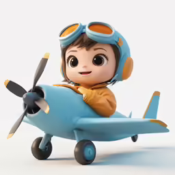 a plastic figurine has a pilot in the front of it