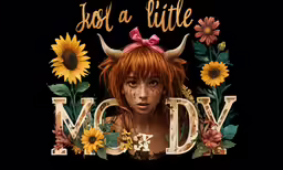 a girl wearing red hair and a flower crown