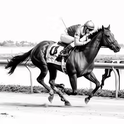 a jockey is riding his horse with a jockey on his back