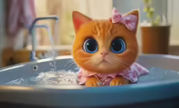 a cat that is sitting in a tub