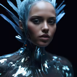 an artistic photograph of a woman with feathers in her hair