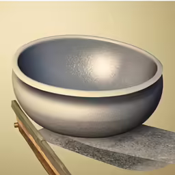 an artistic image of a bowl and a pair of chop sticks