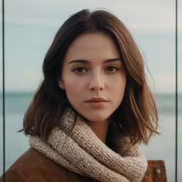 a close up view of a young woman