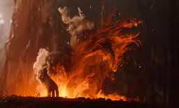 the fire is burning and the grass is dying