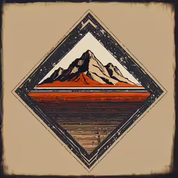 an artistic drawing with some mountains in the middle,an artistic illustration of a mountainous landscape
