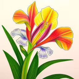 a painting of some very pretty flowers in a vase
