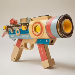 a toy gun has been made out of legos