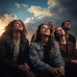 people sitting together with their eyes closed in anticipation