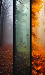 two different layers of an image with trees in the background