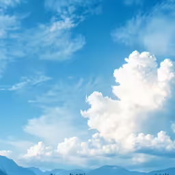 there is a big cloud flying high above the water