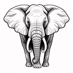 the elephant is standing on the white background,an elephant with tusks on a white background