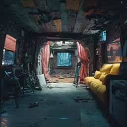 there is room that is very dirty and needs repair