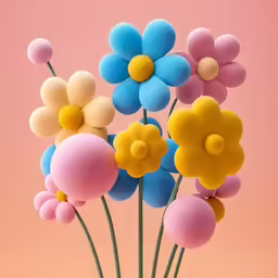 two vases filled with different colored play dough
