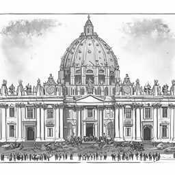 the main building of the town is very large