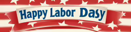 a happy labor day banner with stars on the background