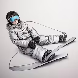 a pencil drawing of a person laying down