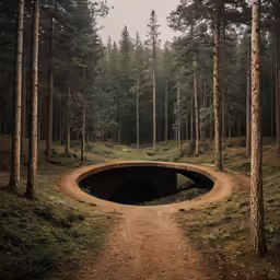 an unusual rock bridge in the middle of the forest