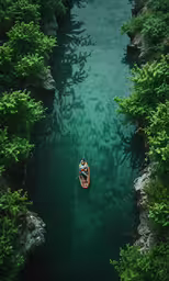 a boat that is sitting in some water