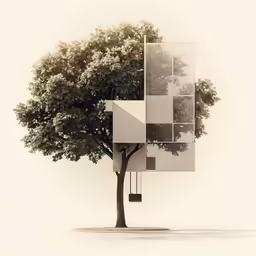 an abstractly stylized photo is shown in color