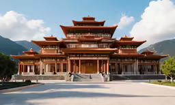 a large, old building with multiple columns on each side of it