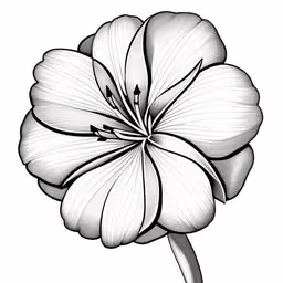 a large white flower on a stem in vintage style,an abstract flower from the flower drawing program