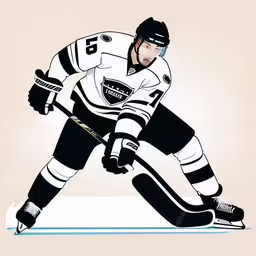 this is a drawing of a hockey player with the puck