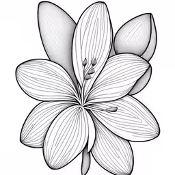 a stylized flower made from lines,a flower with some lines on the petals