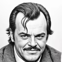 a drawing of a smiling man wearing a suit and tie