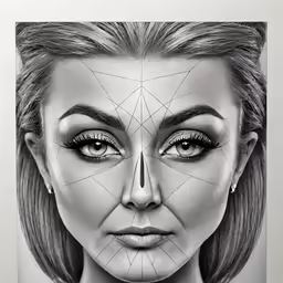 the face of a woman with an intricate geometric design