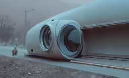 a close up view of a very large machine