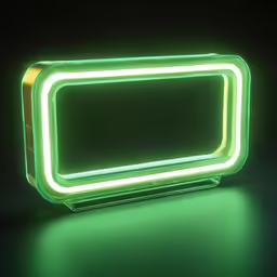 a bright neon sign in a dark room
