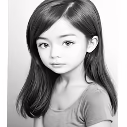a black and white photo of a little girl