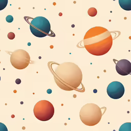 a wall with different planets in the background