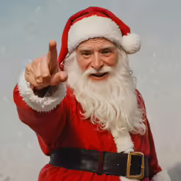 a santa clause giving the thumbs up sign