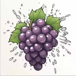 the grapes are flying out of the air