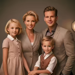 a young boy and two women standing next to each other