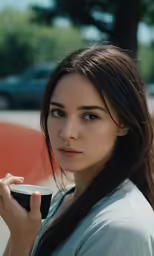 a young woman with a cigarette smoking a cigarette and looking to the side