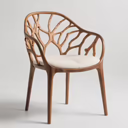 an oval wooden chair with armrests and a cushion