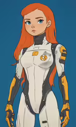 an image of a girl with orange hair and orange hair