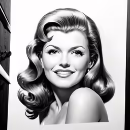 a woman with very short hair smiles with her hand on her shoulder