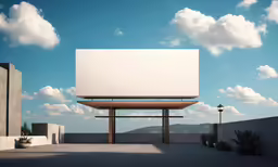 an image of a billboard in the middle of a patio
