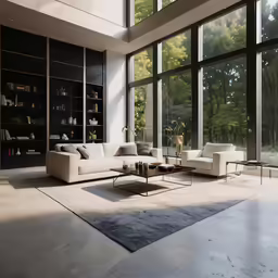 the living room is clean and empty of people