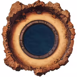 an aerial view of a round rock formation
