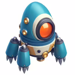 a robot type character, with many spikes on his body