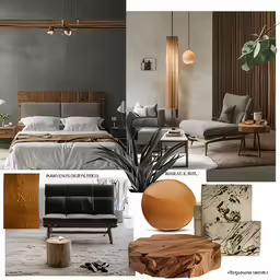 a collage of different bedroom and living room colors and furniture