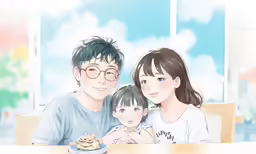 a couple and their child pose for a picture